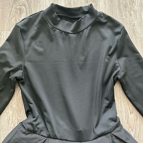 Bubble Hem Black Mini Dress - Picture 5 of 8